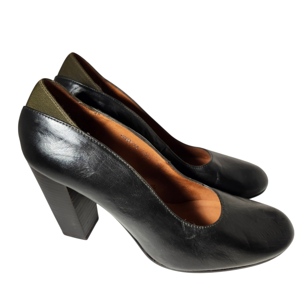 Chic Black Leather Women's Heels